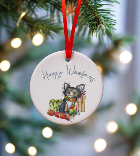 Chihuahua Ceramic Circle Decoration